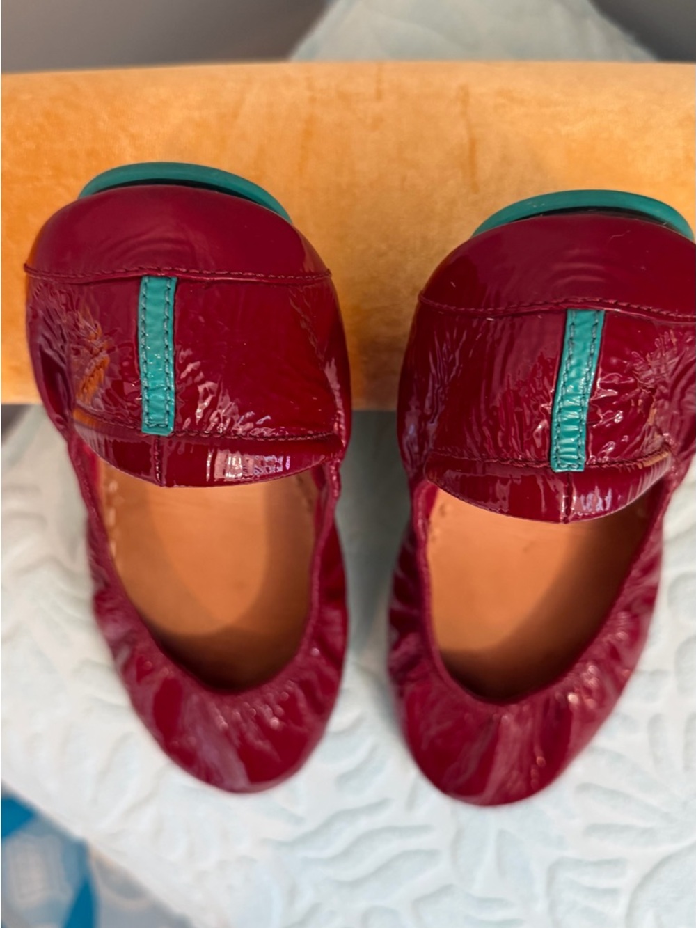 Tieks Ruby Red patent 11 EUC - Picture 2 of 9